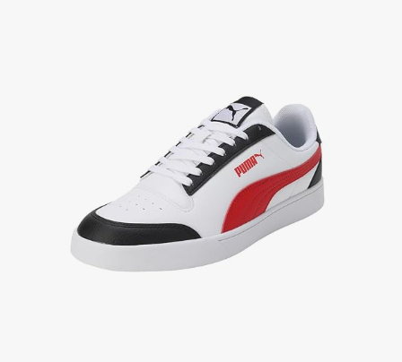 PUMA Men’s Momento Sneakers – White, Red & Black Casual Shoes