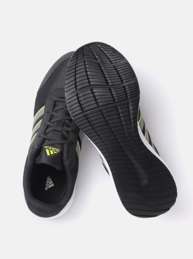 ADIDAS Men Black Woven Design Adi-Bounce Running Shoes