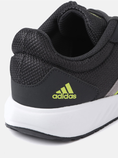 ADIDAS Men Black Woven Design Adi-Bounce Running Shoes