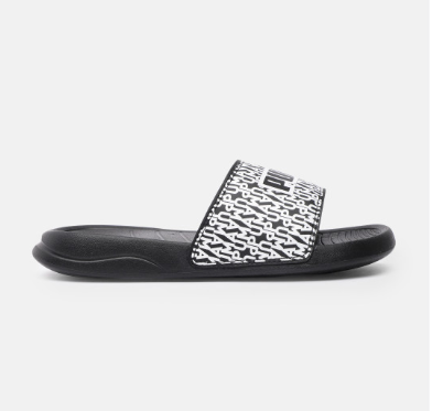 PUMA Black & White Printed Popcat 20 Sliders