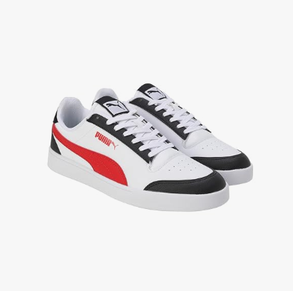 PUMA Men’s Momento Sneakers – White, Red & Black Casual Shoes