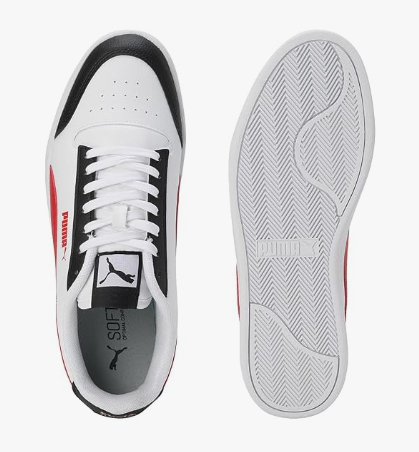 PUMA Men’s Momento Sneakers – White, Red & Black Casual Shoes